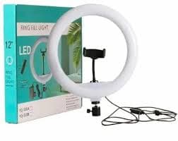 12" LED Ring Light with Phone Goose‑Neck Cradle, Compact Tripod & Ball Head – USB‑Rechargeable Ring Light for Photography & Video Use