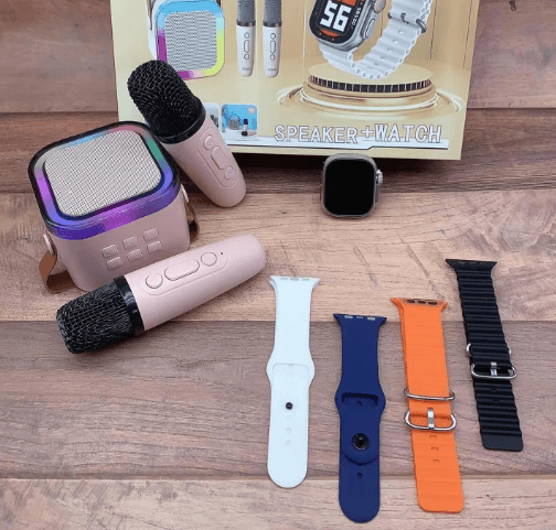 TechPulse S200 Smartwatch 4‑in‑1 with Bluetooth Speaker – Multi‑Function, Bluetooth Audio, Black