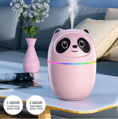 Cute Cartoon Panda Mini Air Humidifier – 30 ml/h Cool Nano Mist, USB‑Powered, Easy‑Clean, White