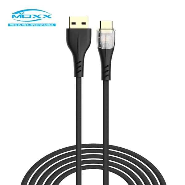 MOXX MDC-15 Type-C to Type-C USB‑C Cable – 60W PD Fast Charging, Durable Nylon‑Braid, Black