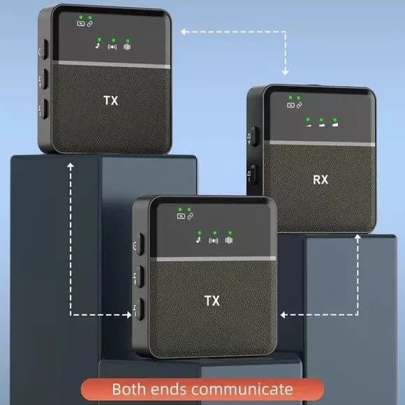 AudioTech SX9 Mini Wireless Microphone – HD Sound, 8‑Hour Battery, Omni‑Directional – Black