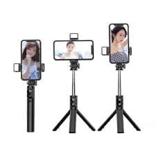 Q07 Bluetooth Selfie Stick with LED Light & Remote – 90 cm Foldable, 3 Light Modes, 5 m Bluetooth Range – Bangladesh