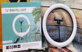 12" LED Ring Light with Phone Goose‑Neck Cradle, Compact Tripod & Ball Head – USB‑Rechargeable Ring Light for Photography & Video Use