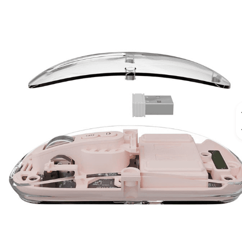 WIWU WM105 Wireless Mouse Crystal Transparent Rechargeable 2.4GHz 10m Range Sky Blue/Gray