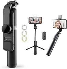 Q07 Bluetooth Selfie Stick with LED Light & Remote – 90 cm Foldable, 3 Light Modes, 5 m Bluetooth Range – Bangladesh