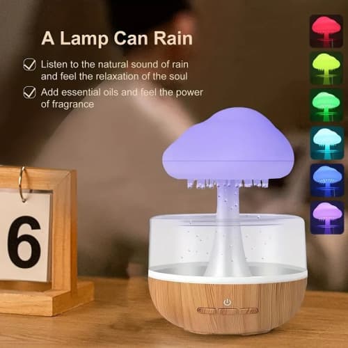 RainCloud RC-100 Night Light Humidifier – Raining Water Effect – White