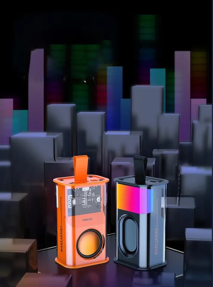 RECCI RSK‑W30 Mars Series Wireless Speaker HiFi Sound Transparent Design with RGB Light Effect