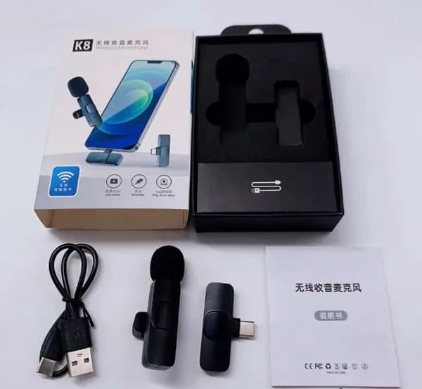 BOYA BY-MW3 Wireless Dual Microphone Plug‑Play 8‑Hour Battery, 65‑Foot Range, 0.009s Low‑Latency – Black