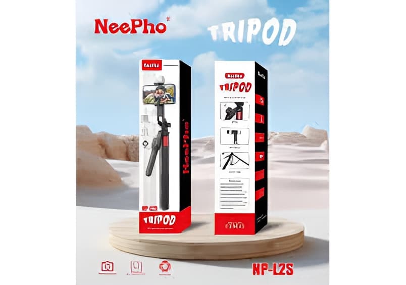 NeePho NP-L2S Selfie Stick – 360° Flexible Tripod with Phone Adapter, Stable 0.65 kg Design for High‑Quality Photos & Video, 7‑Day Free Replacement Warranty