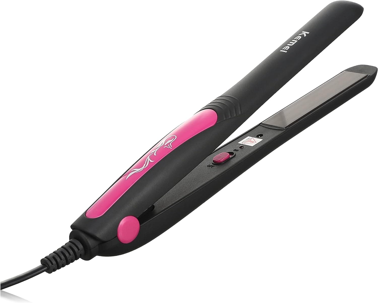 Kemei KM-328 Professional Hair Straightener – 25W Fast‑Heat Dual Temp 105‑205°C, PTC Element & 360° Rotating Cord – Black