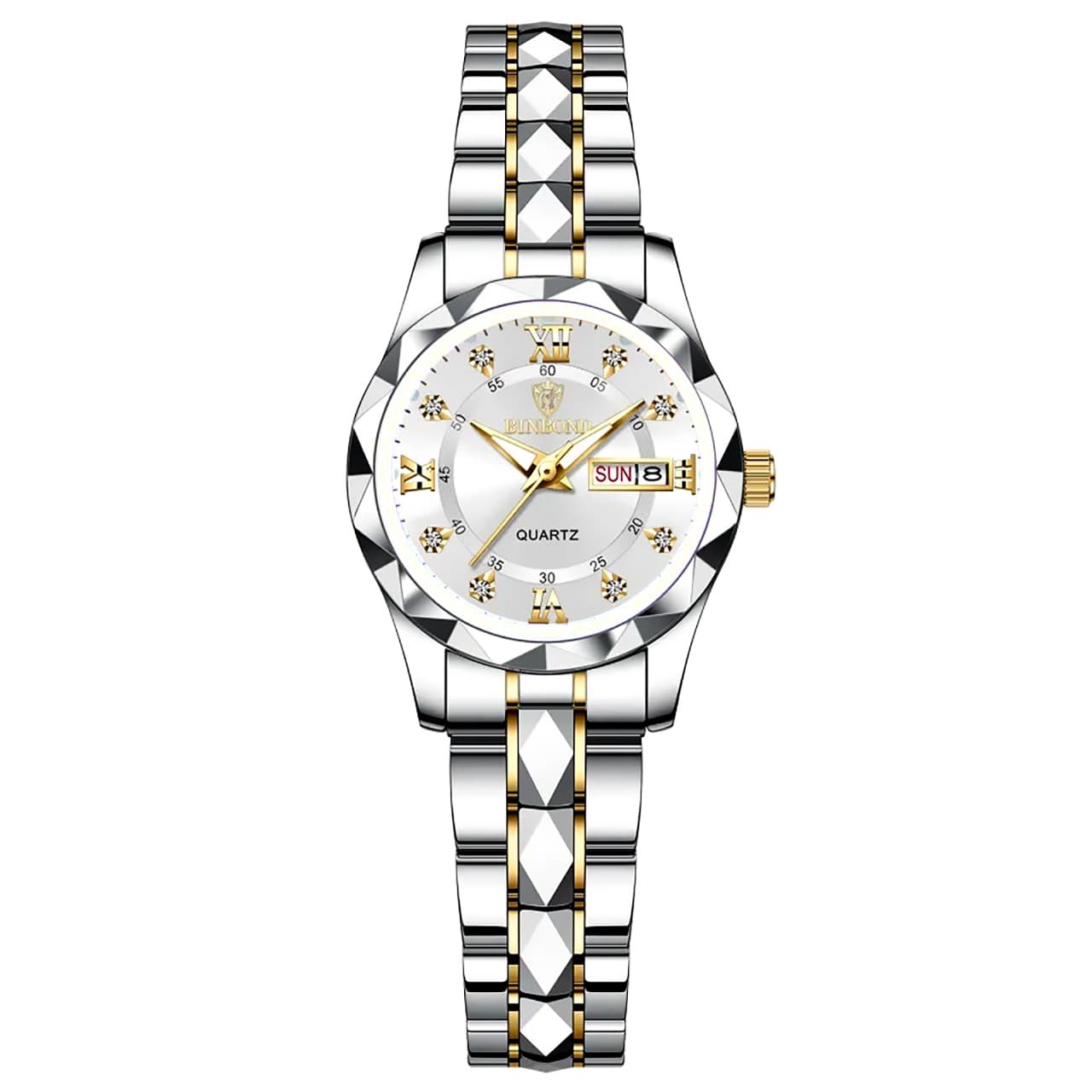 BINBOND Luxury Couple Watch Set - Matching Pair, Metallic Finish