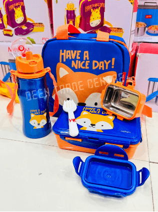 Cartoon Double-Layer Lunch Box - 2 Compartments, Eco-Friendly, Leak Resistant