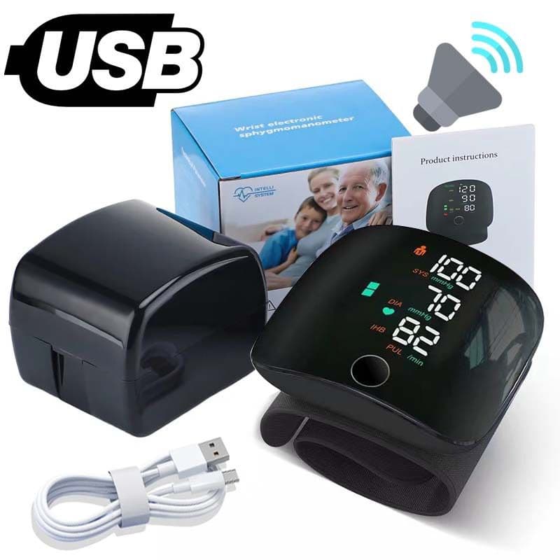 Rechargeable Wrist Blood Pressure Monitor - Digital, Compact Home Use