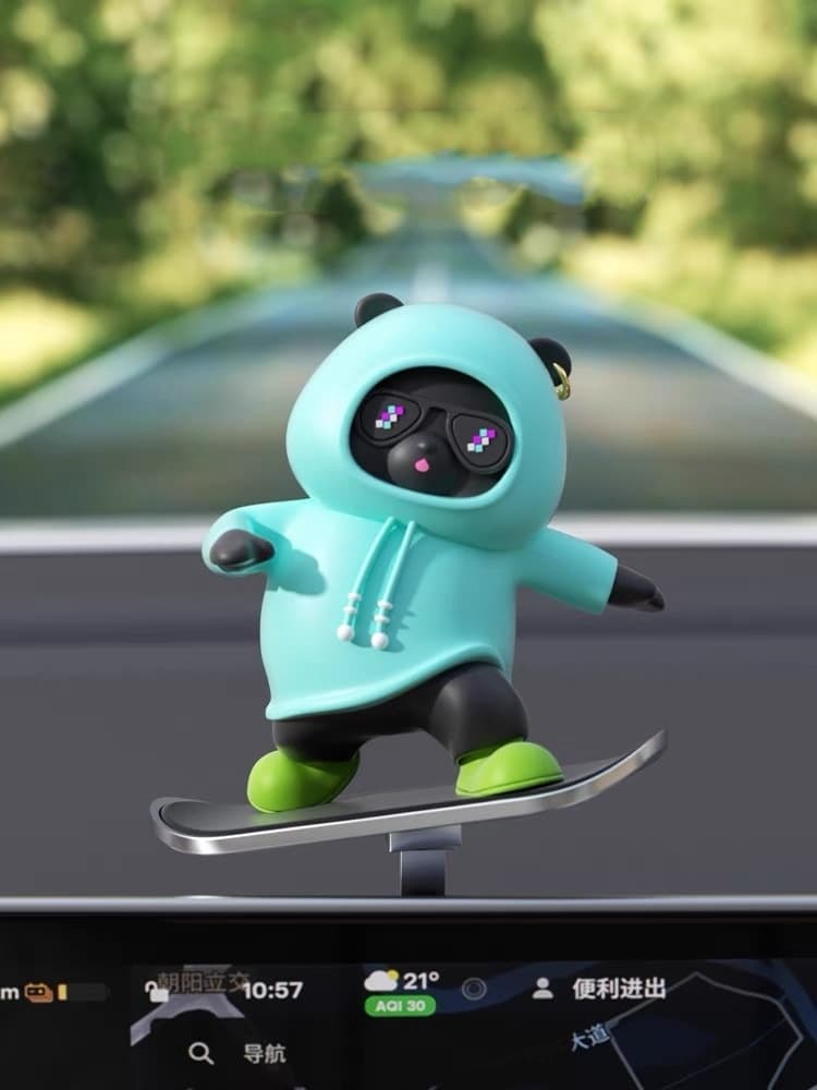 Skateboarding Panda Dashboard Decor - product image 3