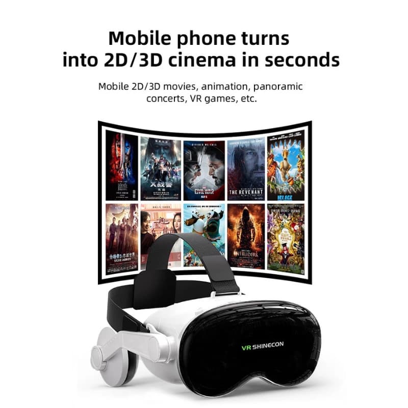 Shinecon G18EB 3D VR Headset - 100 Degree FOV, Fits 4.7-7.0 inch Phones