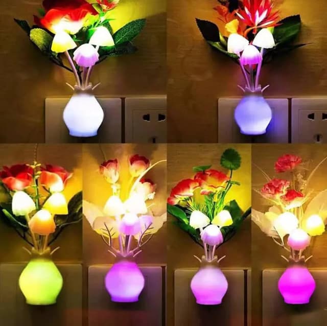 Mushroom and Lotus Leaf LED Night Lamp - product image 3