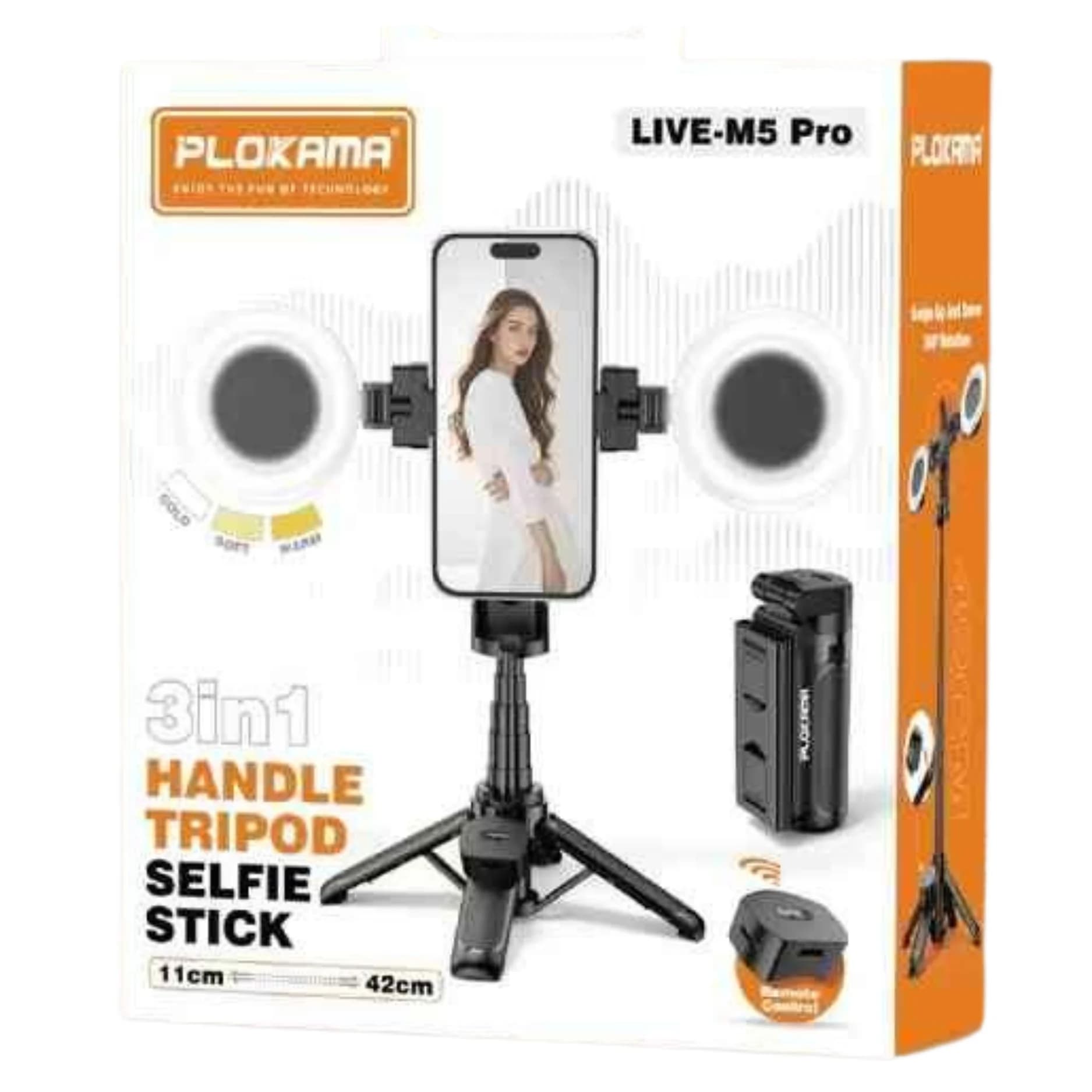 Plokama Live-M5 Pro 3-in-1 Selfie Stick Tripod - product image 1