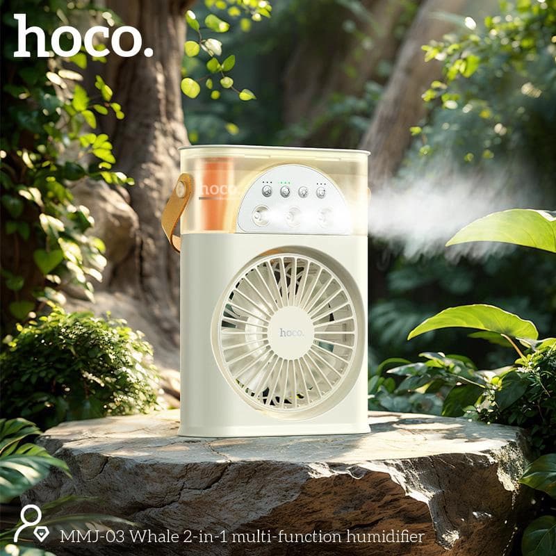 Hoco MMJ03 2-in-1 Humidifier Fan - 4000mAh, Up to 10 Hours
