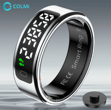 COLMI R12 Smart Ring - Touchscreen Display, 5ATM Waterproof, Wireless Charging