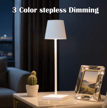 USB Rechargeable LED Night Light 3 Color Desk Lamp Touch Switch Table Lamp for Restaurant Room Clubs Bar Cafe Decor