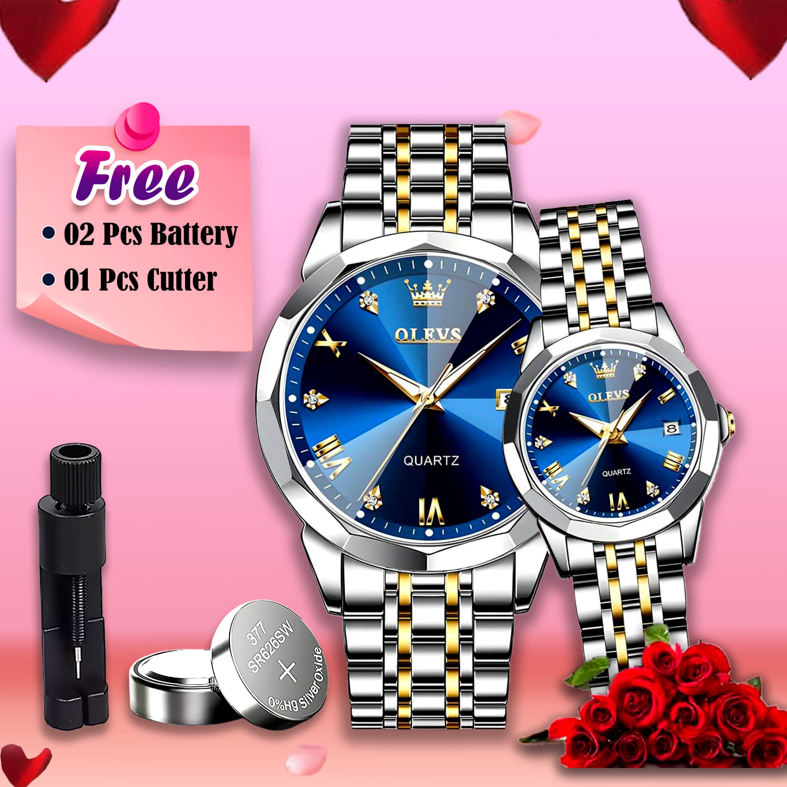 Butter Fly Lock Olievs Stainless Steel fashionable Couple watches - Luxury Watch | Sync & Switch