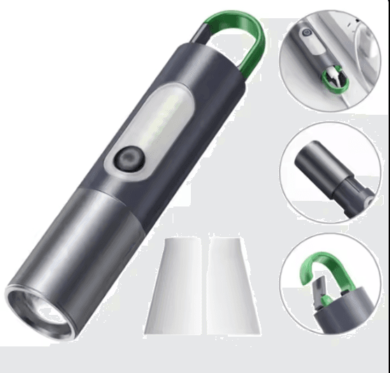 Rechargeable LED Flashlight with Lamp Cover | USB Charging Torch | Portable Emergency Light Torch with Lamp Cover | Digital Thunder X Portable & Compact Light