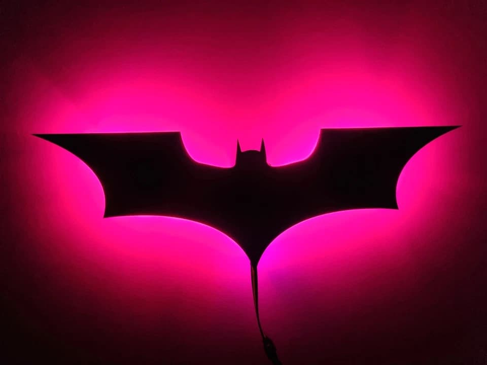 Batman logo LED night light, dark knight themed light
