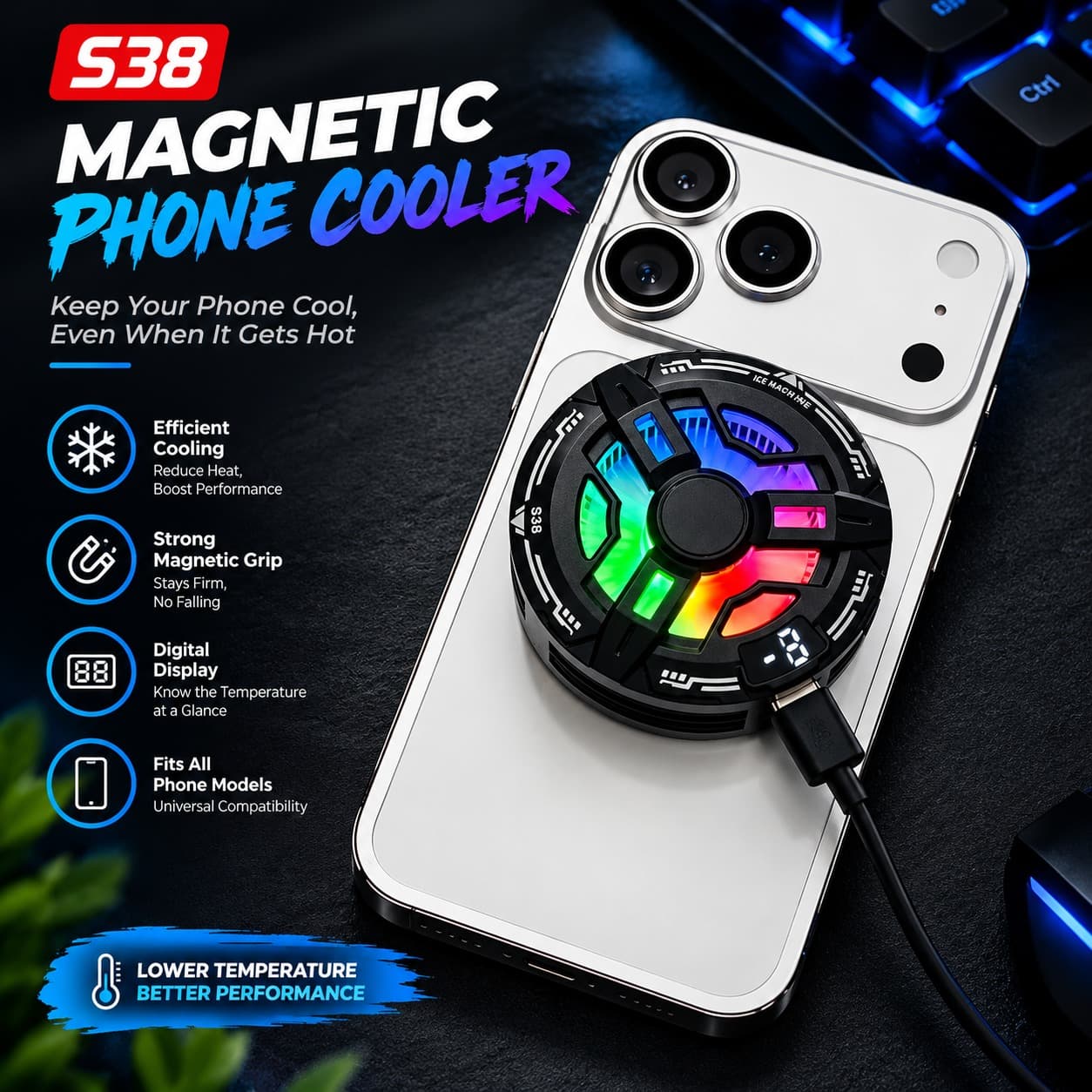 S38 Icy Magnetic Mobile Cooler - Mobile Accessories | Sync & Switch