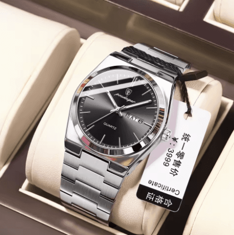 New Luxury Watch Waterproof Luminous Date Week Stainless Steel Watch - Luxury Watch | Sync & Switch