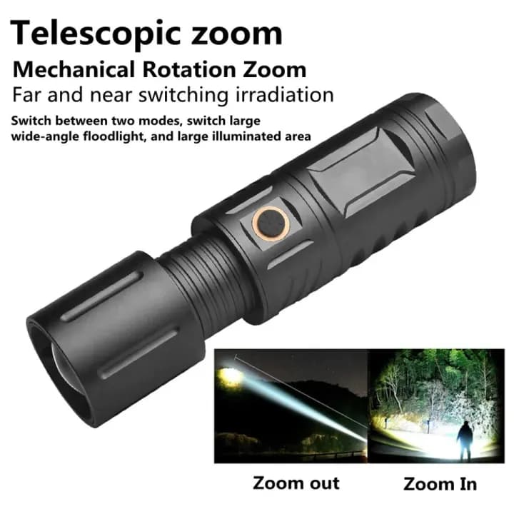 Strong Light Lamp T40 LED Flashlight USB Rechargeable Ultra-Bright Torch High Power Lantern Built-in Lithium Batteries