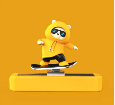 Skateboarding Bear Car Dashboard Decor