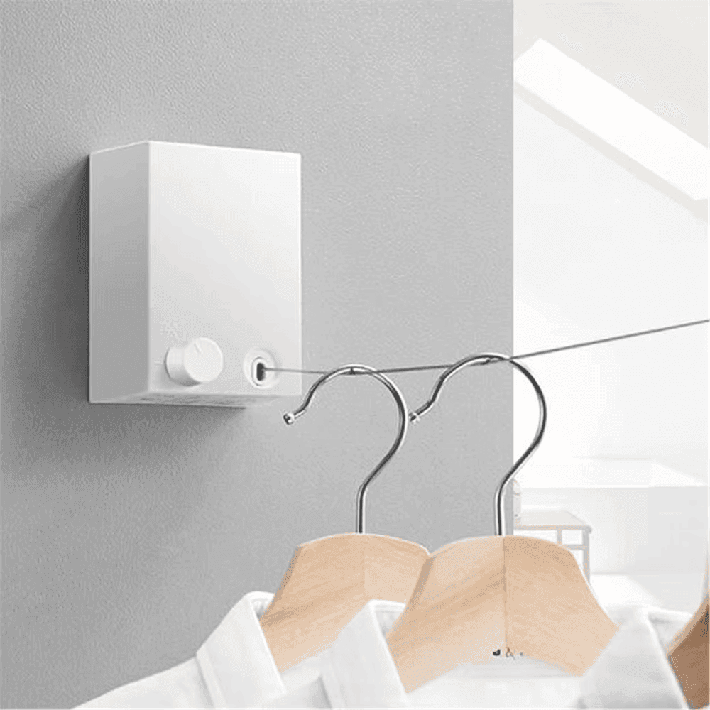 13.8 Feet Telescopic Clothes Hangers Indoor Outdoor Clothes Rack Wall Mounted Magic Laundry Hooks