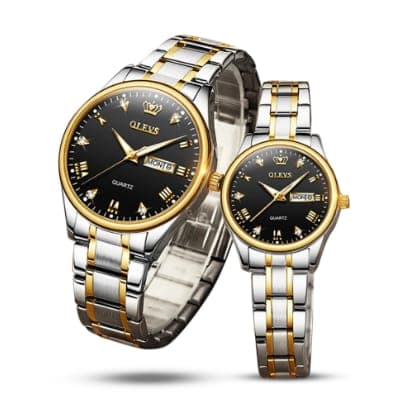 Olevs 5563 Couple Watch tow tone chain - Luxury Watch | Sync & Switch