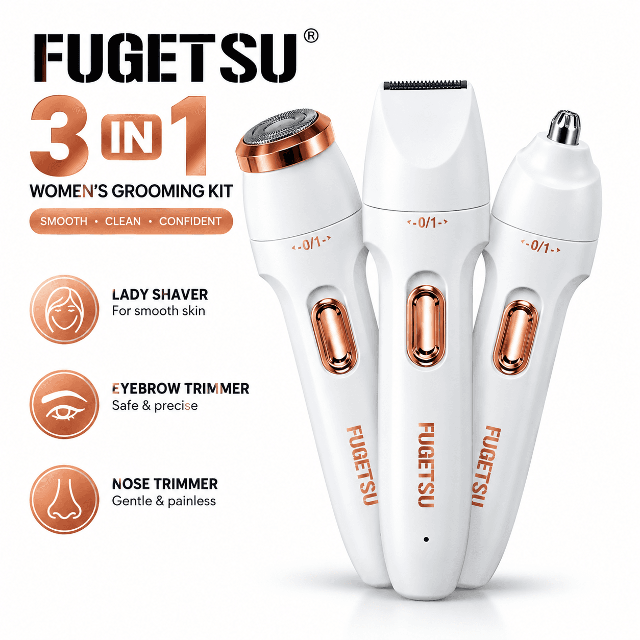 3 in 1 Rechargeable Women's Razor & Eyebrow Trimmer
